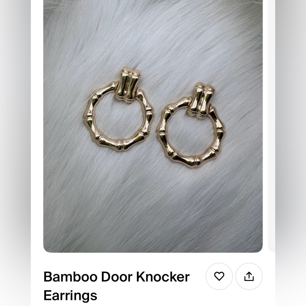 NWT large gold bamboo earrings